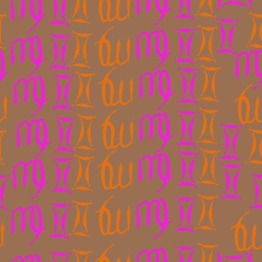 burç işaretleri ile dikişsiz desen, vektör illüstrasyon 