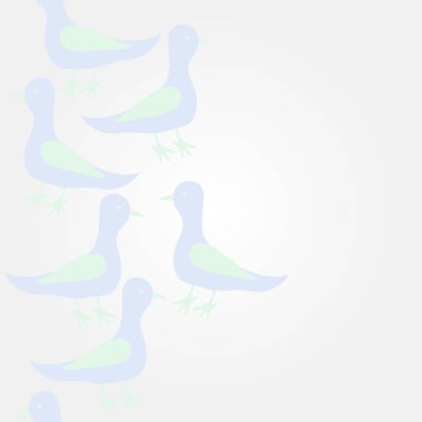 renkli güvercinler desen, sadece vektör illüstrasyon 