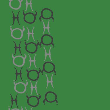 yeşil Boğa ve İkizler astrolojik işaretler, zodyak sembolleri vektör illüstrasyon, kopya alanı