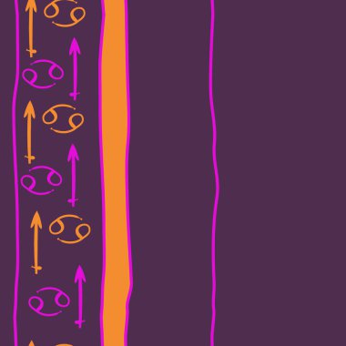 Zodiac Signs deseni, karalama, kopya alanı