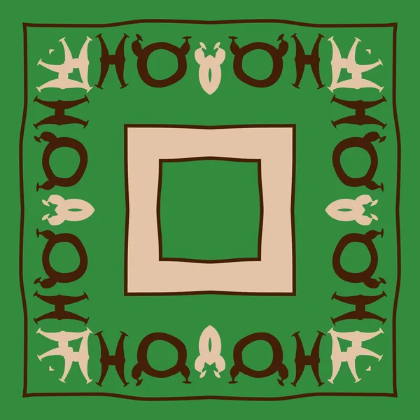 带生肖标志的绿色抽象图案 金牛座和双子座符号的矢量图 — 图库矢量图片