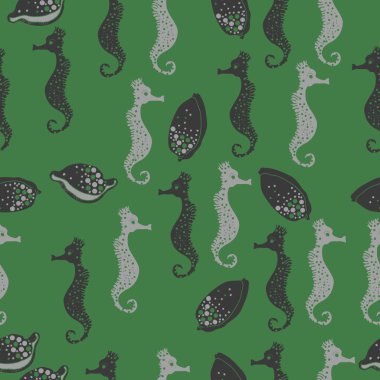 Dikişsiz deniz deseni, vektör çizimi