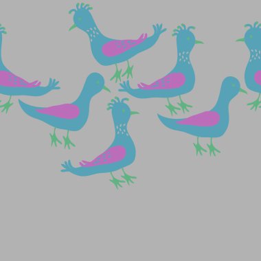 kuşlar, vektör çizim ile Seamless Modeli