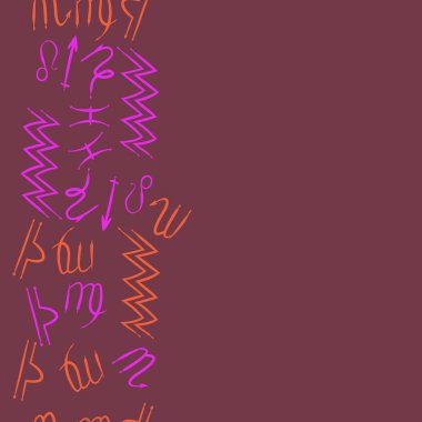 Zodiac Signs Dikişsiz desen. Vektör Illustration