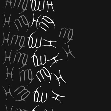 Soyut basit kaligrafi dikişsiz desen