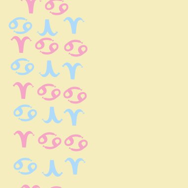 Zodiac Signs Dikişsiz desen. Vektör Illustration