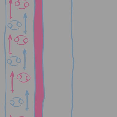 Zodiac Signs deseni, karalama, kopya alanı