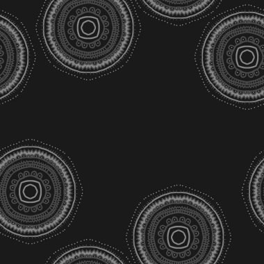 Renkli el çizilmiş motiflerin dairesel dikişsiz deseni