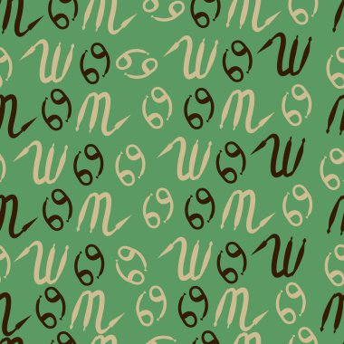 Zodiac Signs Dikişsiz desen. Vektör Illustration