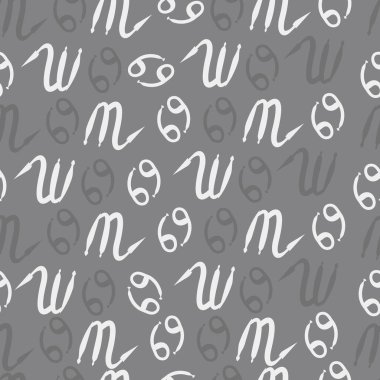 Zodiac Signs Dikişsiz desen. Vektör Illustration