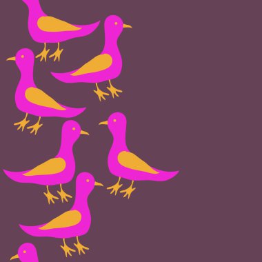 renkli güvercinler desen, sadece vektör illüstrasyon 