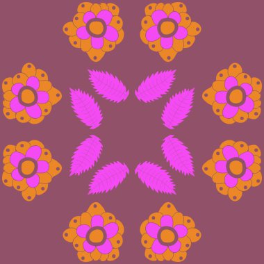 Dikişsiz soyut renkli çiçek deseni