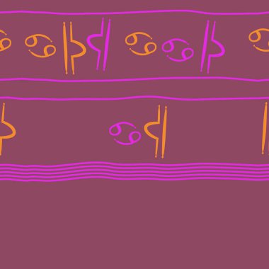 Zodiac Signs Dikişsiz desen. Vektör Illustration