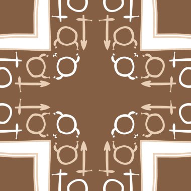 Soyut basit burçlar süs ile Dikişsiz desen