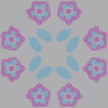 Dikişsiz soyut renkli çiçek deseni