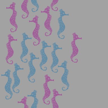 Seahorses desen renkli vektör Illustration