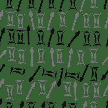 Burçların dikişsiz desen - yay, İkizler. Vektör çizimi