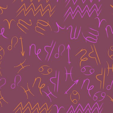 Soyut basit zodyak süsleme Dikişsiz desen