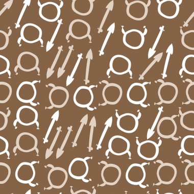 Burçlar ile dikişsiz desen, vektör arka plan