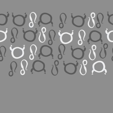 Burç burçları ile dikişsiz soyut desen, Boğa ve Aslan burçları vektör illüstrasyon 