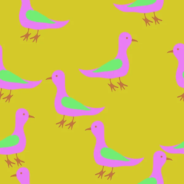 五颜六色的无缝鸽子图案 简单的矢量插图 — 图库矢量图片
