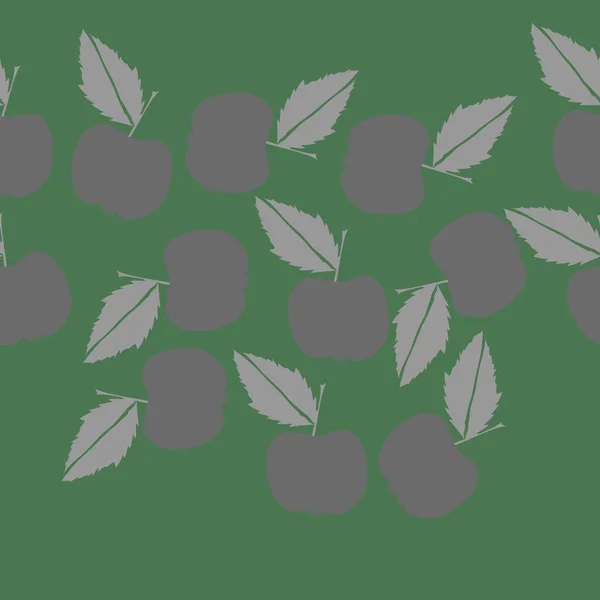 Fondo Abstracto Con Manzanas Hojas — Vector de stock