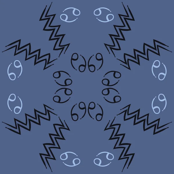 Modèle Abstrait Avec Signes Zodiaque Illustration Vectorielle — Image vectorielle