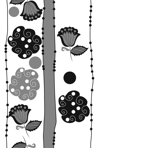 Motif Sans Couture Fleurs Simples Abstraites — Image vectorielle