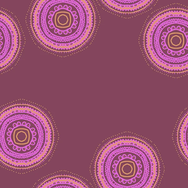Kreisförmiges Nahtloses Muster Farbiger Handgezeichneter Motive — Stockvektor