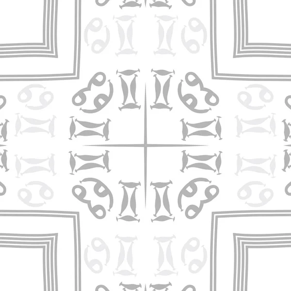 Patrón Inconsútil Los Signos Del Zodiaco Géminis Cáncer Ilustración Vectorial — Archivo Imágenes Vectoriales