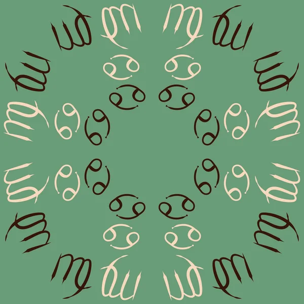 Patrón Sin Costura Ornamento Zodiacal Simple Abstracto — Vector de stock