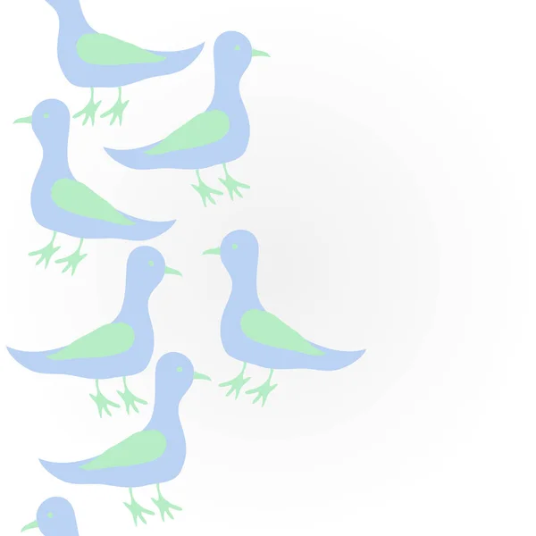 Kolorowe Gołębie Wzór Prostu Wektor Ilustracji — Wektor stockowy