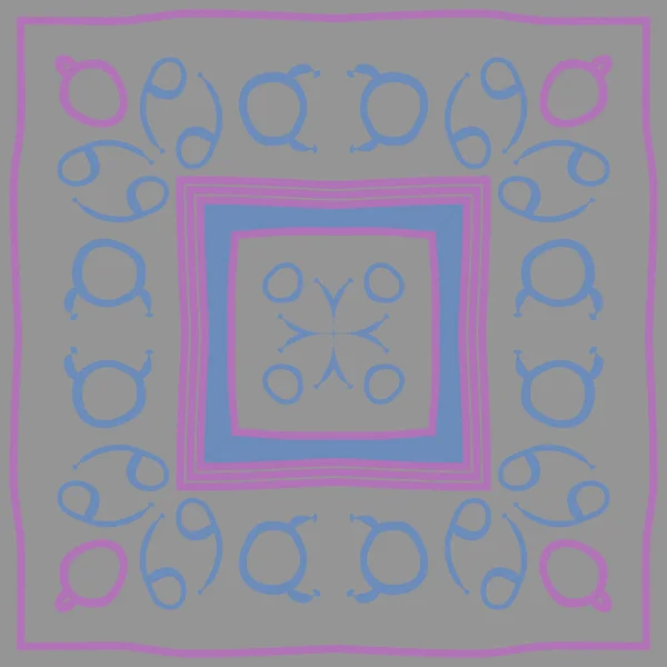 Fond Abstrait Avec Cadre Signes Zodiaque Vecteur — Image vectorielle