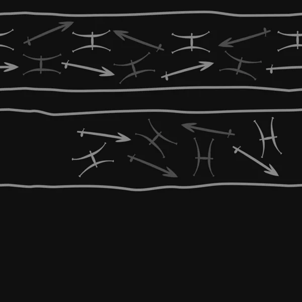 Patrón Sin Costura Adornos Simples Abstractos Del Zodíaco — Archivo Imágenes Vectoriales