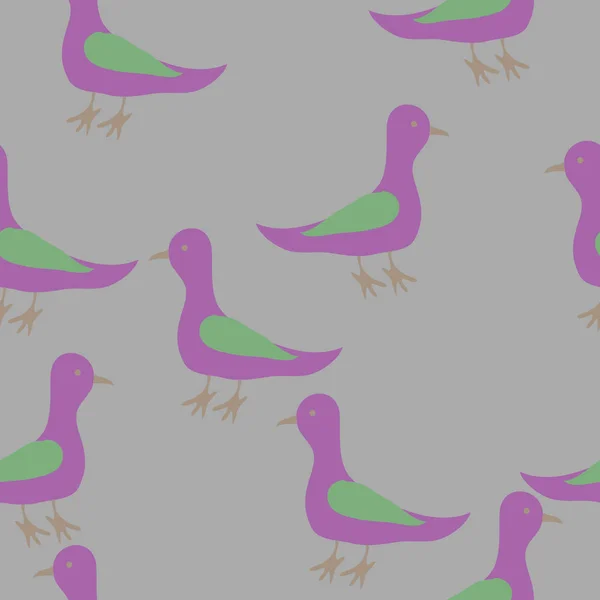 Renkli Dikişsiz Güvercinler Desen Sadece Vektör Illüstrasyon — Stok Vektör