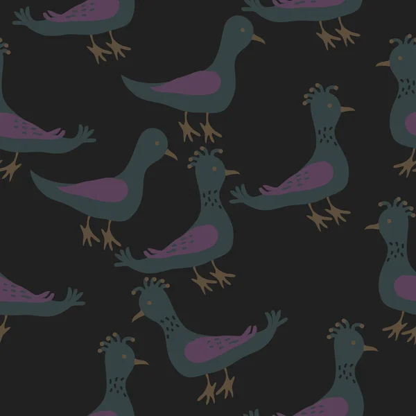 Motif Sans Couture Avec Des Oiseaux Illustration Vectorielle — Image vectorielle