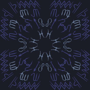 Soyut basit zodyak süsleme Dikişsiz desen