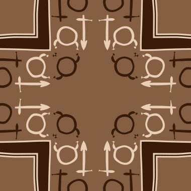 Soyut basit burçlar süs ile Dikişsiz desen