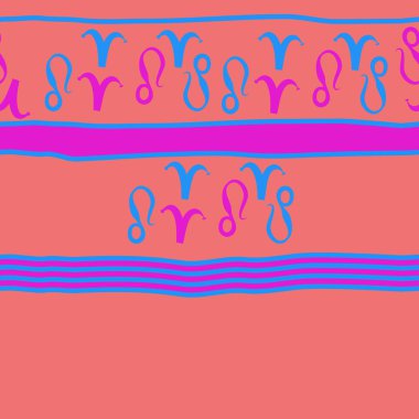 Zodiac Signs Dikişsiz desen. Vektör Illustration