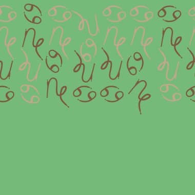 Zodiac Signs Dikişsiz desen-Oğlak, kanser. Vektör Illustration
