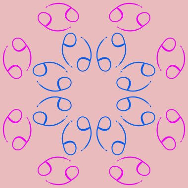 Zodiac Signs, doodle, kopya alanı dairesel desen