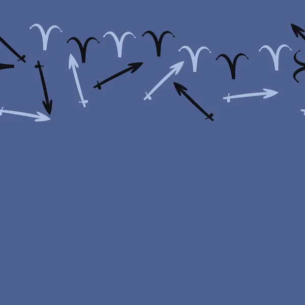 Бесшовная Закономерность Зодиакальных Знаков Сагиттарий Ари Векторная Иллюстрация — стоковый вектор
