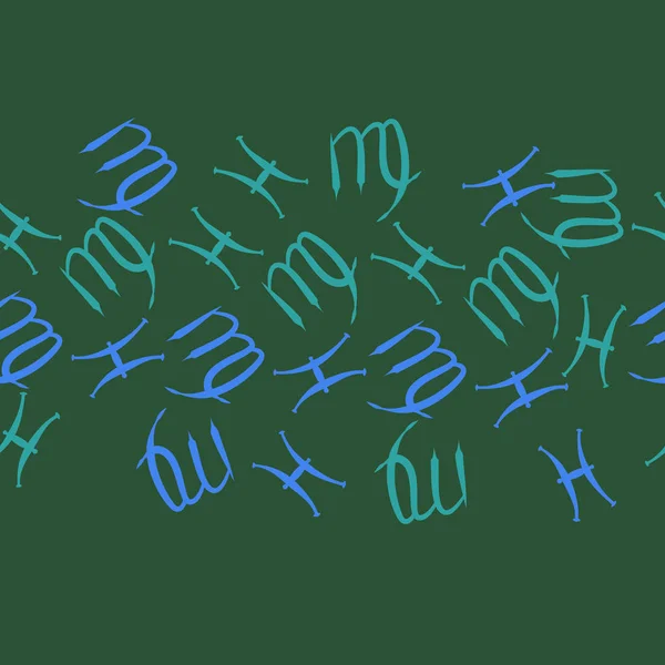 Padrão Sem Costura Signos Zodíaco Ilustração Vetorial —  Vetores de Stock