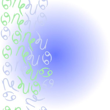 Zodiac Signs Dikişsiz desen-Oğlak, kanser. Vektör Illustration