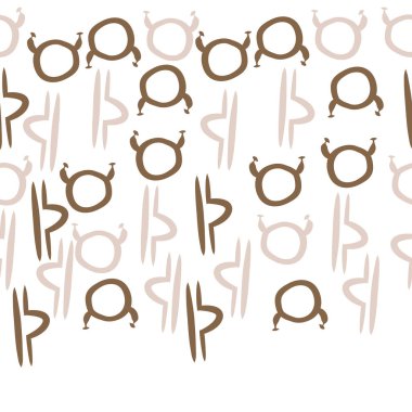 Terazi ve Boğa burçlarının dikişsiz desen, kopya alanı