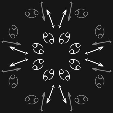 Zodiac Signs, doodle, kopya alanı dairesel desen