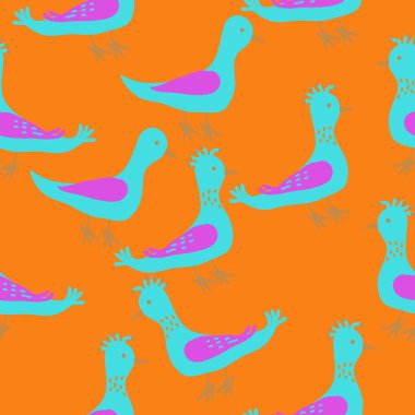 kuşlar, vektör çizim ile Seamless Modeli