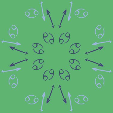 Zodiac Signs, doodle, kopya alanı dairesel desen