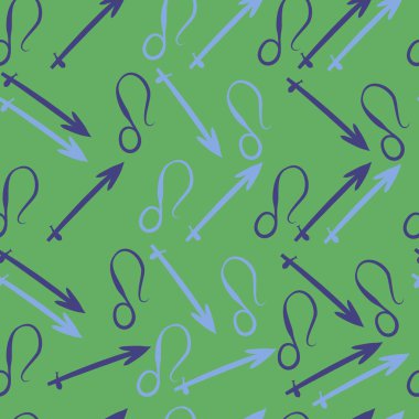 Zodiac Signs Dikişsiz desen. Vektör Illustration