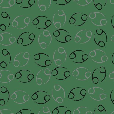 Kanser zodyak işaretleri nin dikişsiz paterni. Vektör çizimi